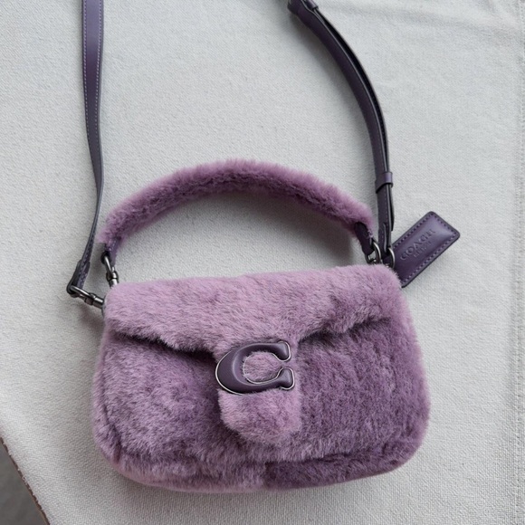 Coach Handbags - Coach Lavender Fur Shoulder Bag